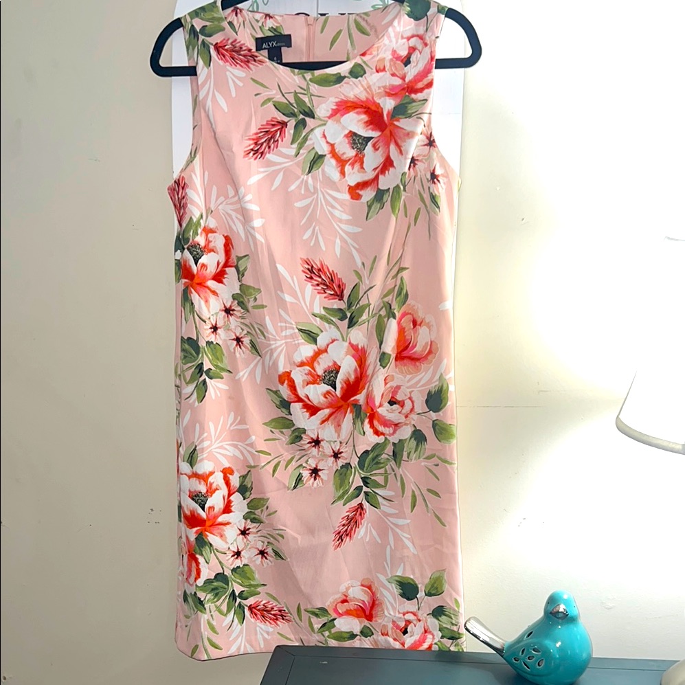 Aslyx - Pink Floral Sheath Mini Dress Size 6